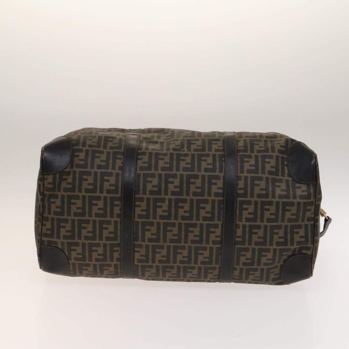 Zucca Canvas Boston Bag PVC 2way Black Brown