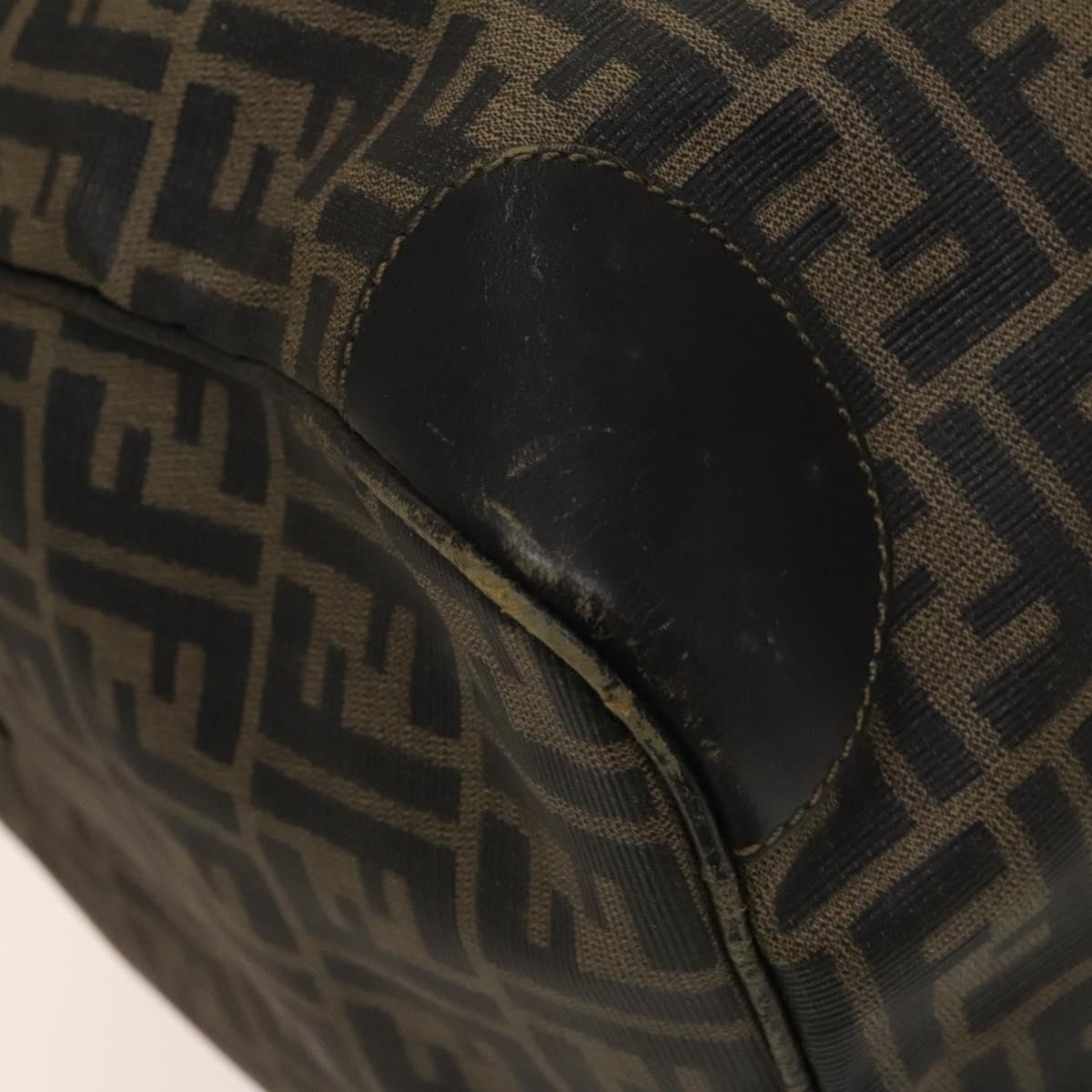 Zucca Canvas Boston Bag PVC 2way Black Brown