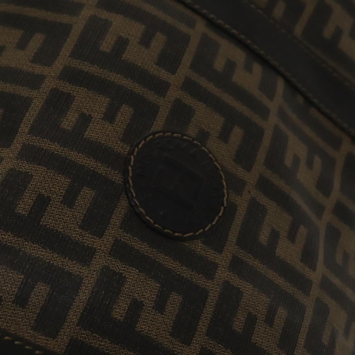 Zucca Canvas Boston Bag PVC 2way Black Brown