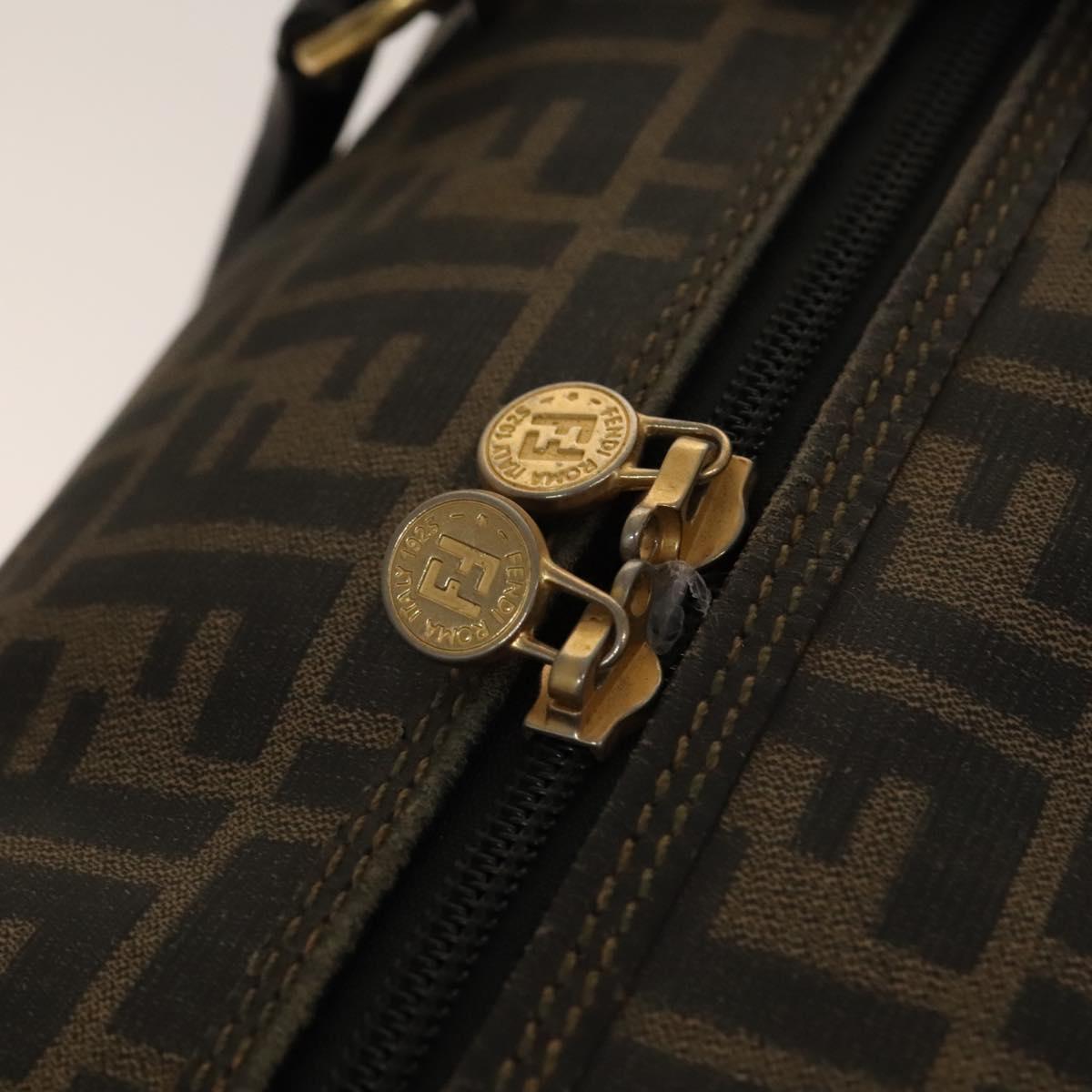 Zucca Canvas Boston Bag PVC 2way Black Brown