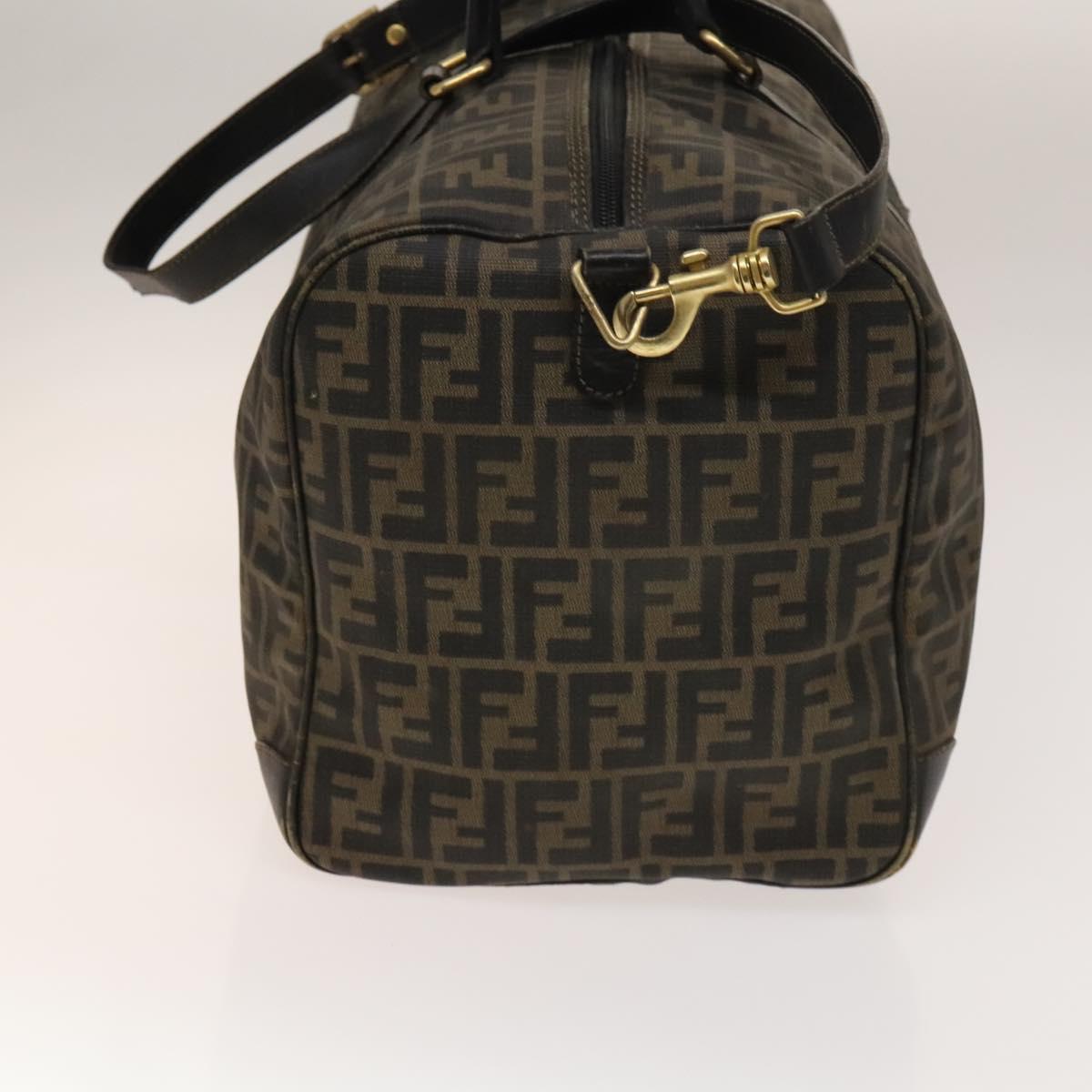 Zucca Canvas Boston Bag PVC 2way Black Brown