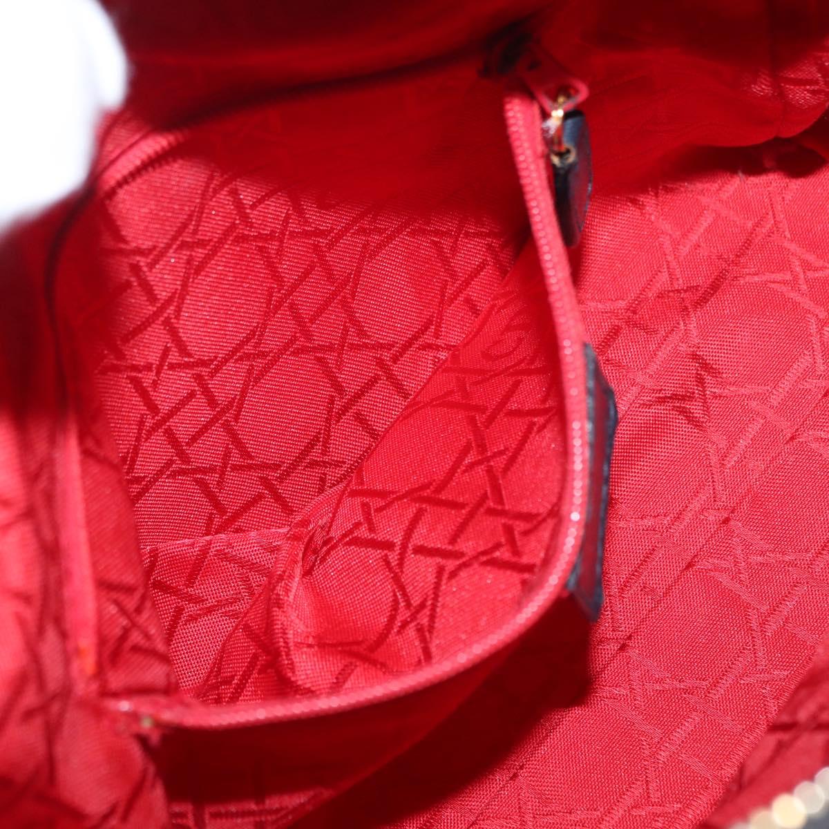 Lady Dior Hand Bag Lamb Skin Navy Gold