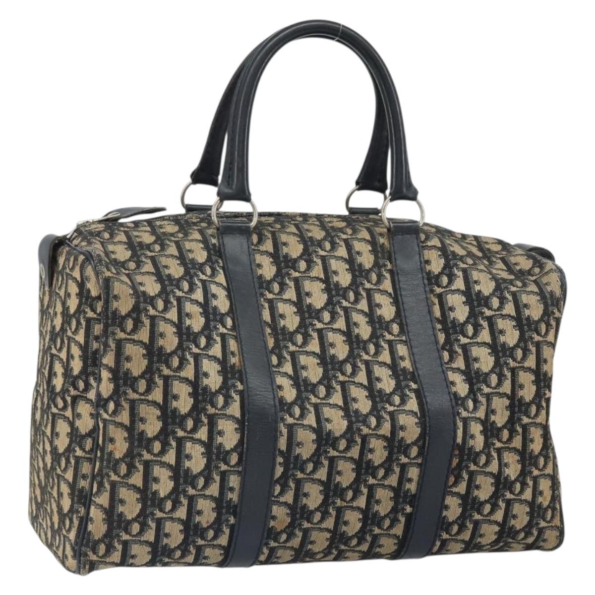 Trotter Canvas Hand Bag Navy Silver