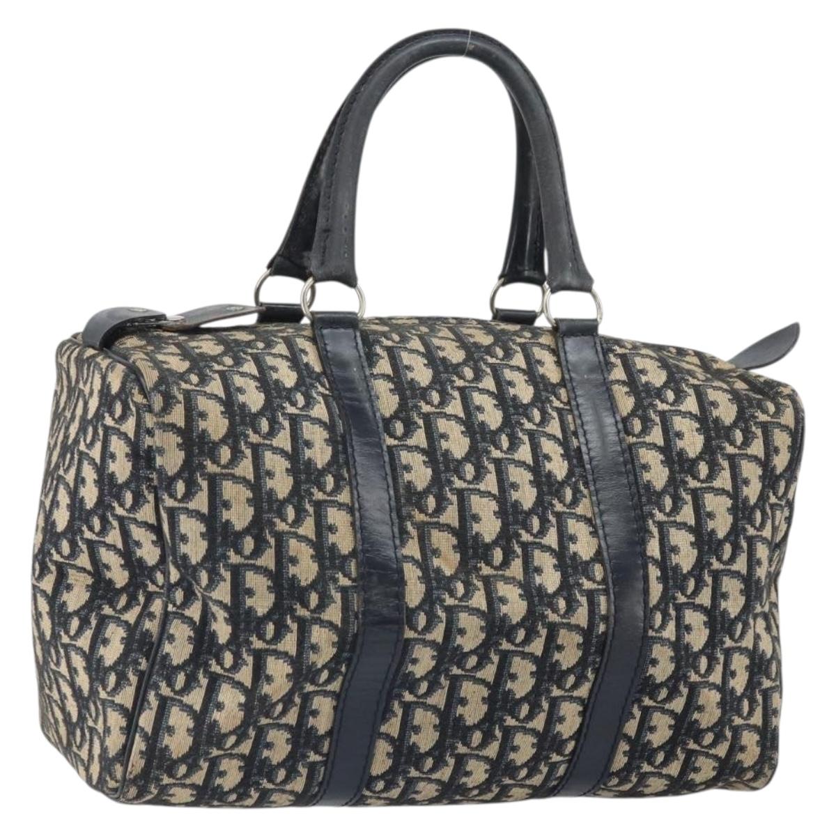 Trotter Canvas Hand Bag Navy Silver