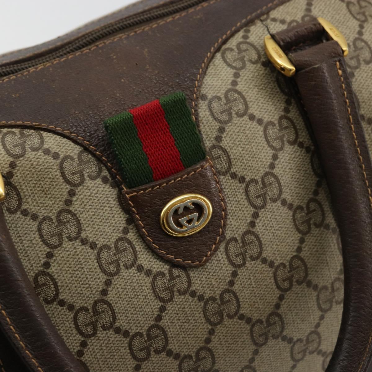 GG Supreme Web Sherry Line Hand Bag PVC Beige Gold