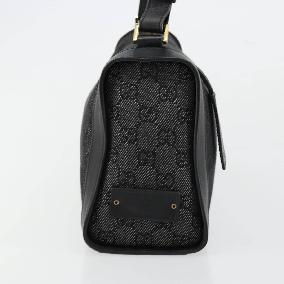 GG Canvas Shoulder Bag Black Gold