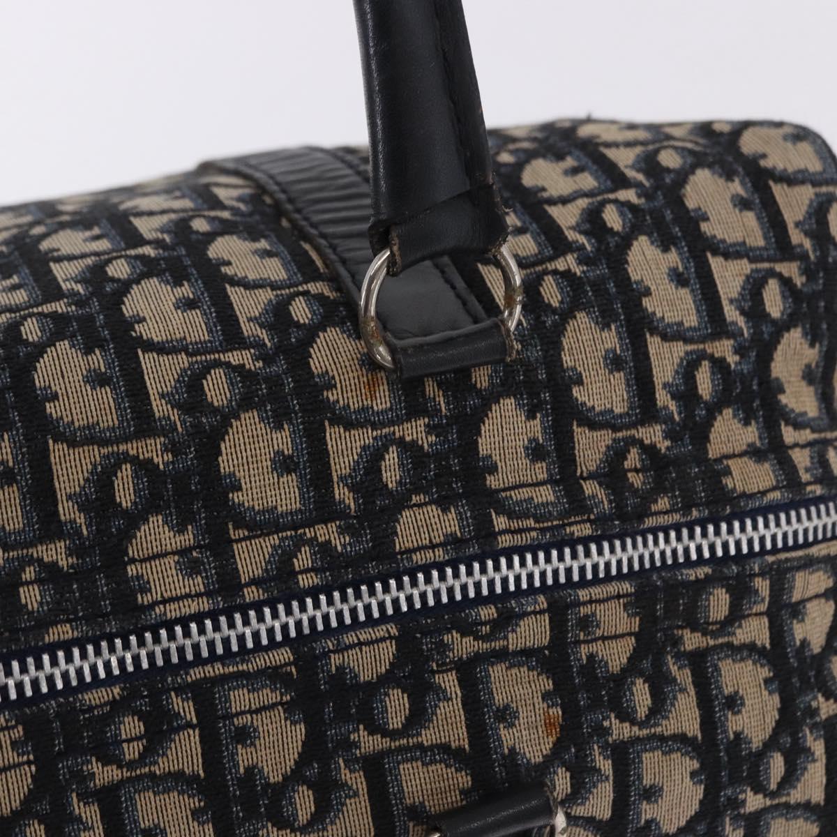 Trotter Canvas Boston Bag Navy Silver