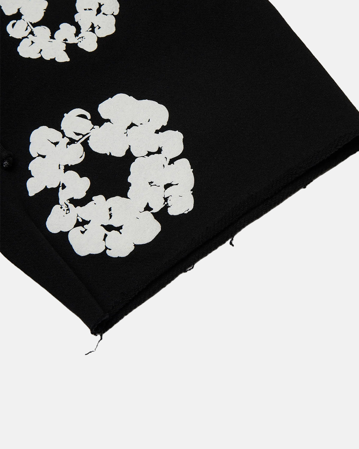 Black Cotton Wreath Shorts