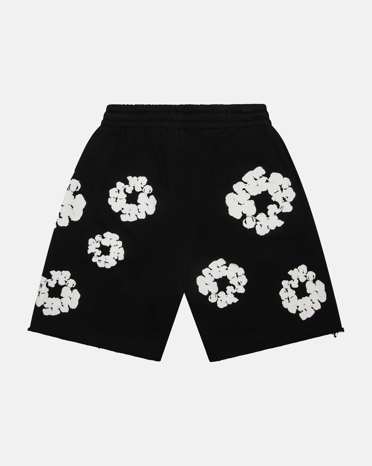 Black Cotton Wreath Shorts