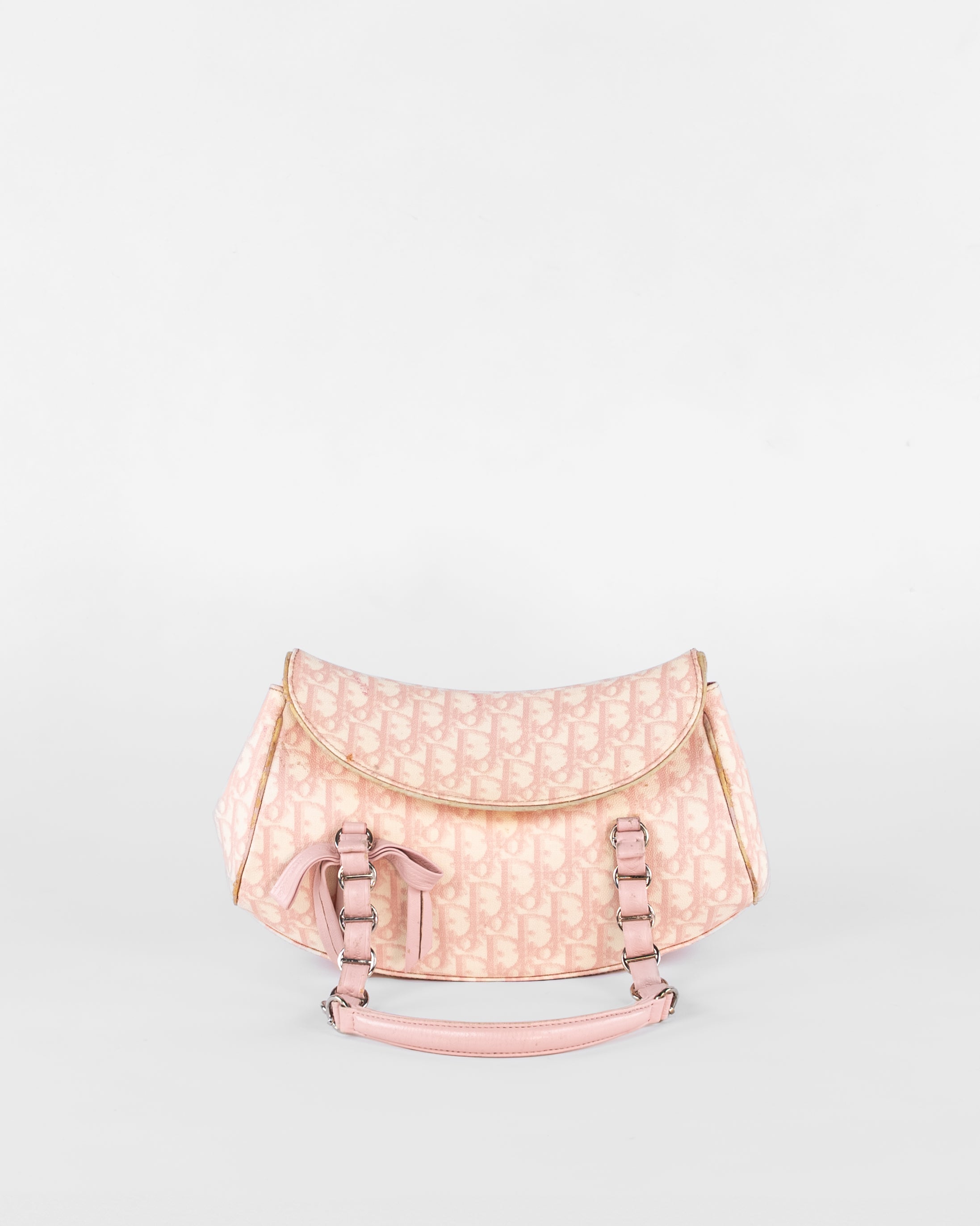 Trotter Canvas Romantic Hand Bag PVC Pink Silver