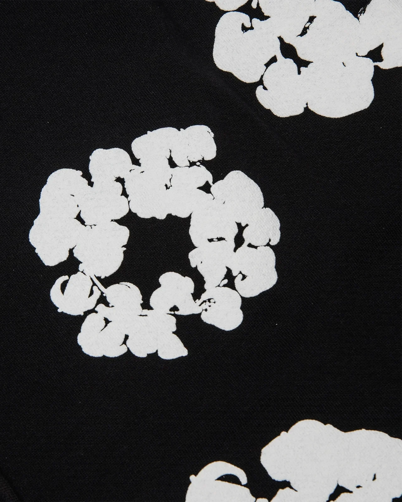 Black Cotton Wreath Shorts