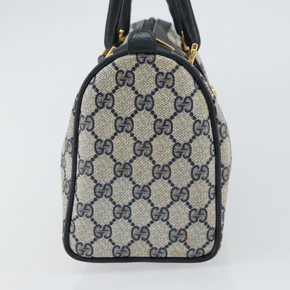 GG Supreme Sherry Line Hand Bag PVC Navy Gold Red