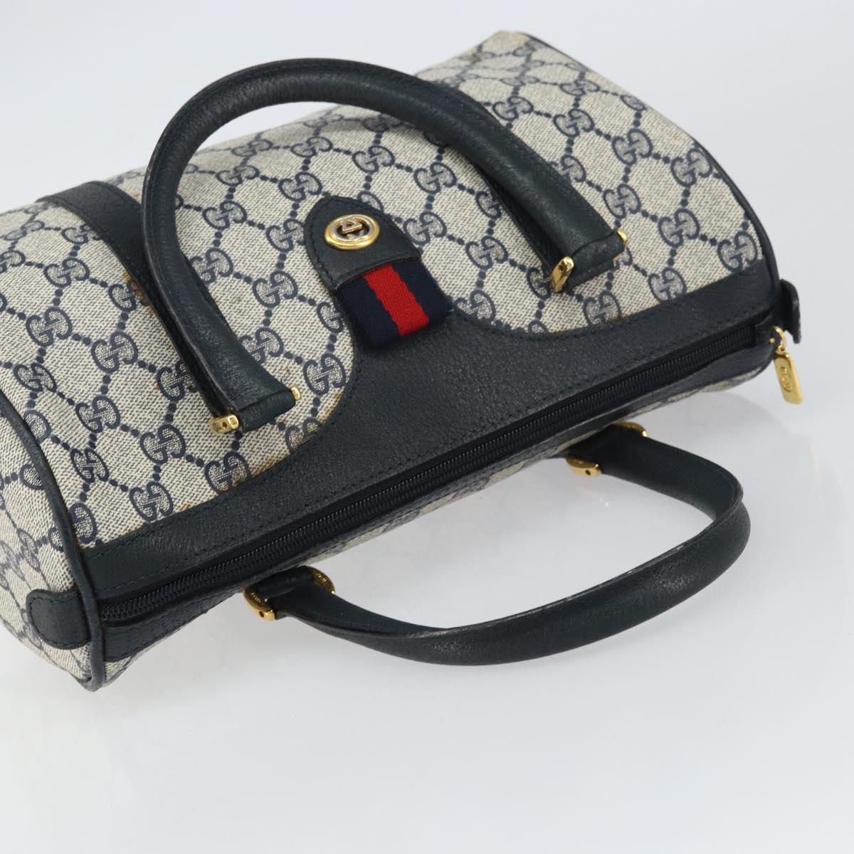 GG Supreme Sherry Line Hand Bag PVC Navy Gold Red