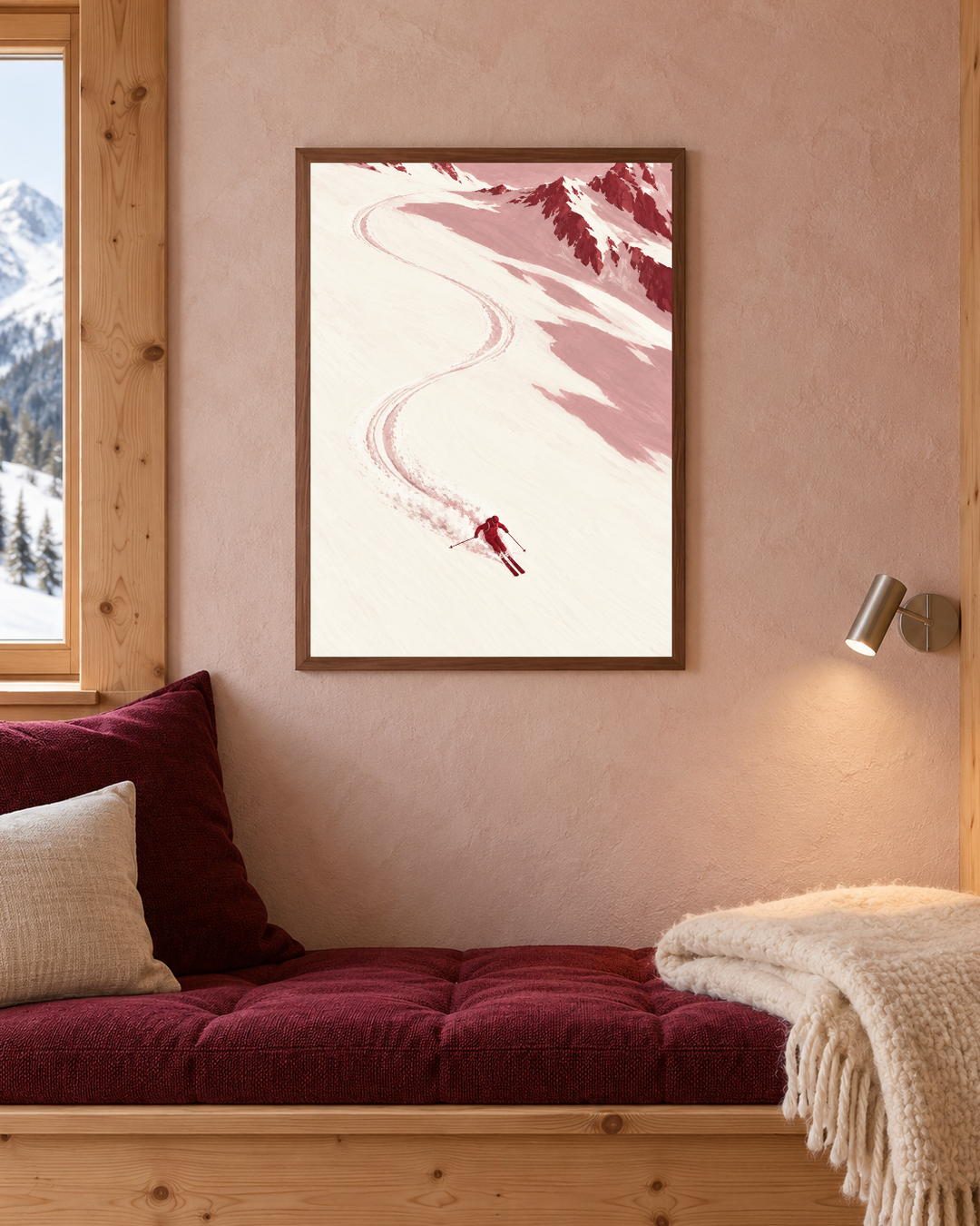 Ett eget spår från Kanva i hemmiljö med valnötsfärgad träram. Ram säljs separat.