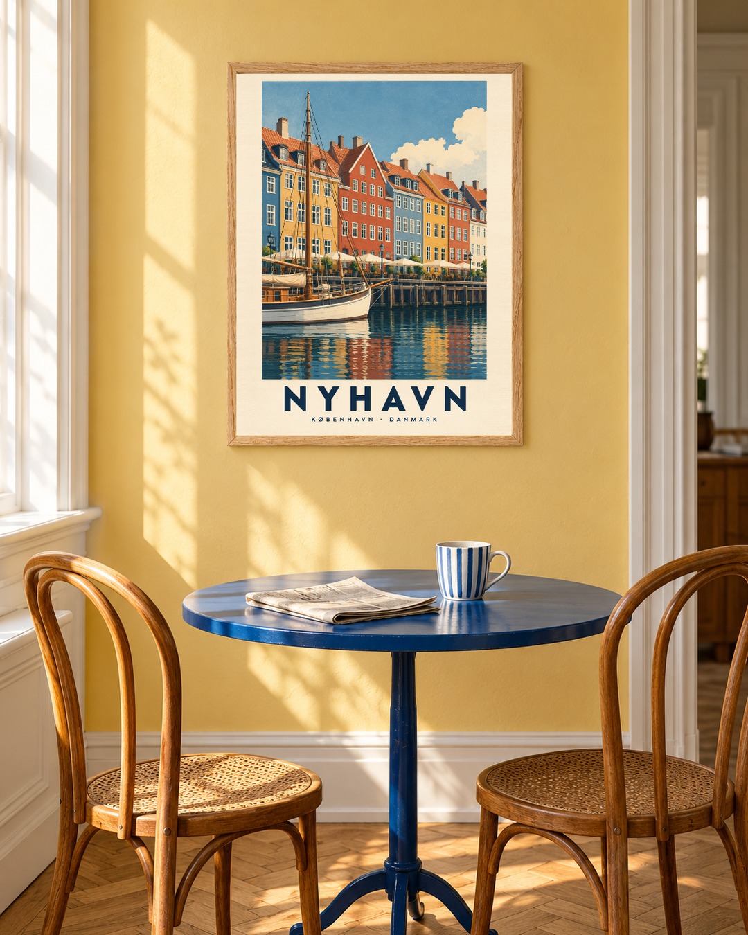 Nyhavn, poster fra Kanva i indrettet rum 1. Ramme sælges separat.