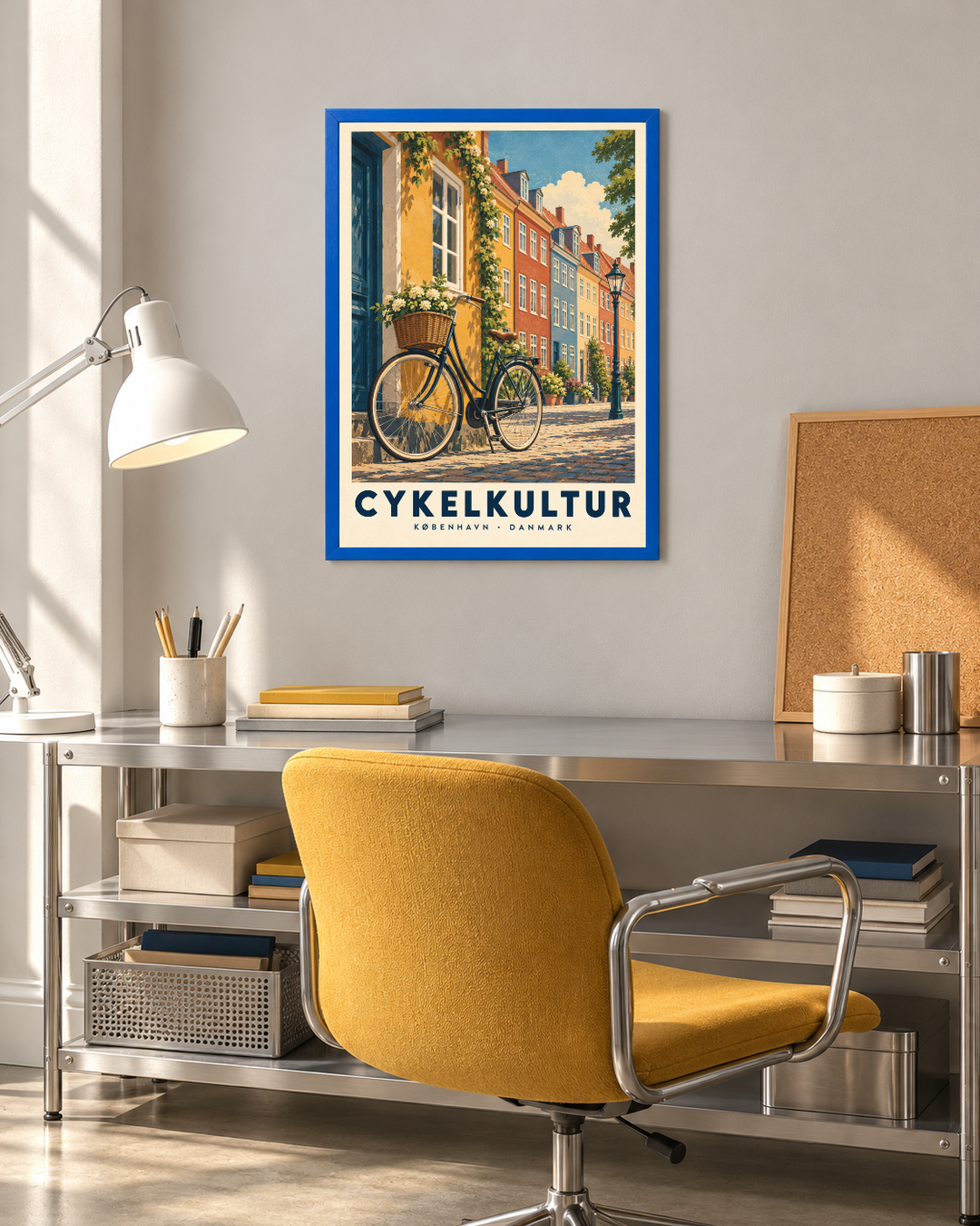 Cykelkultur, poster fra Kanva i indrettet rum 2. Ramme sælges separat.