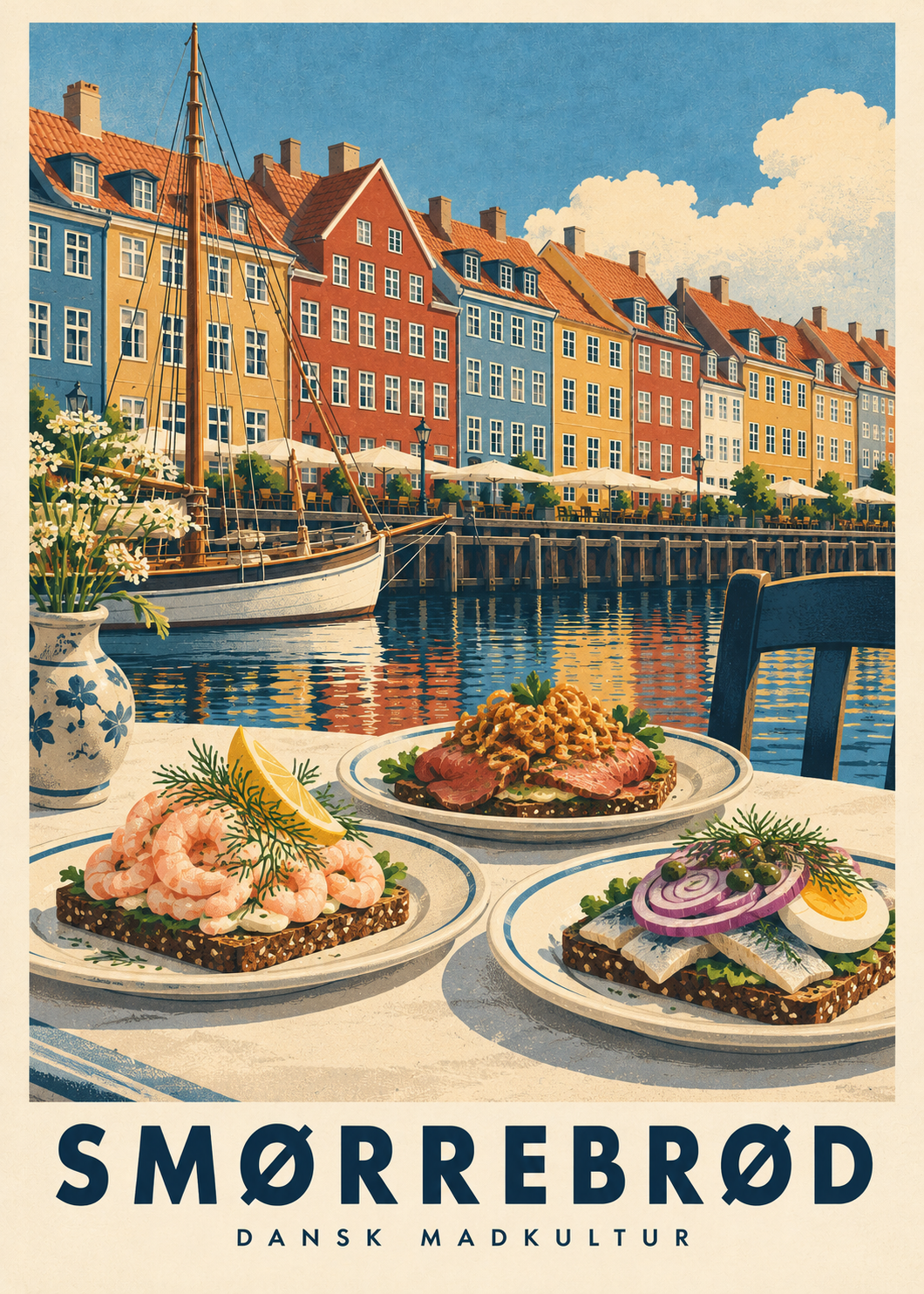 Smørrebrød, poster fra Kanva, rent motiv i 5:7
