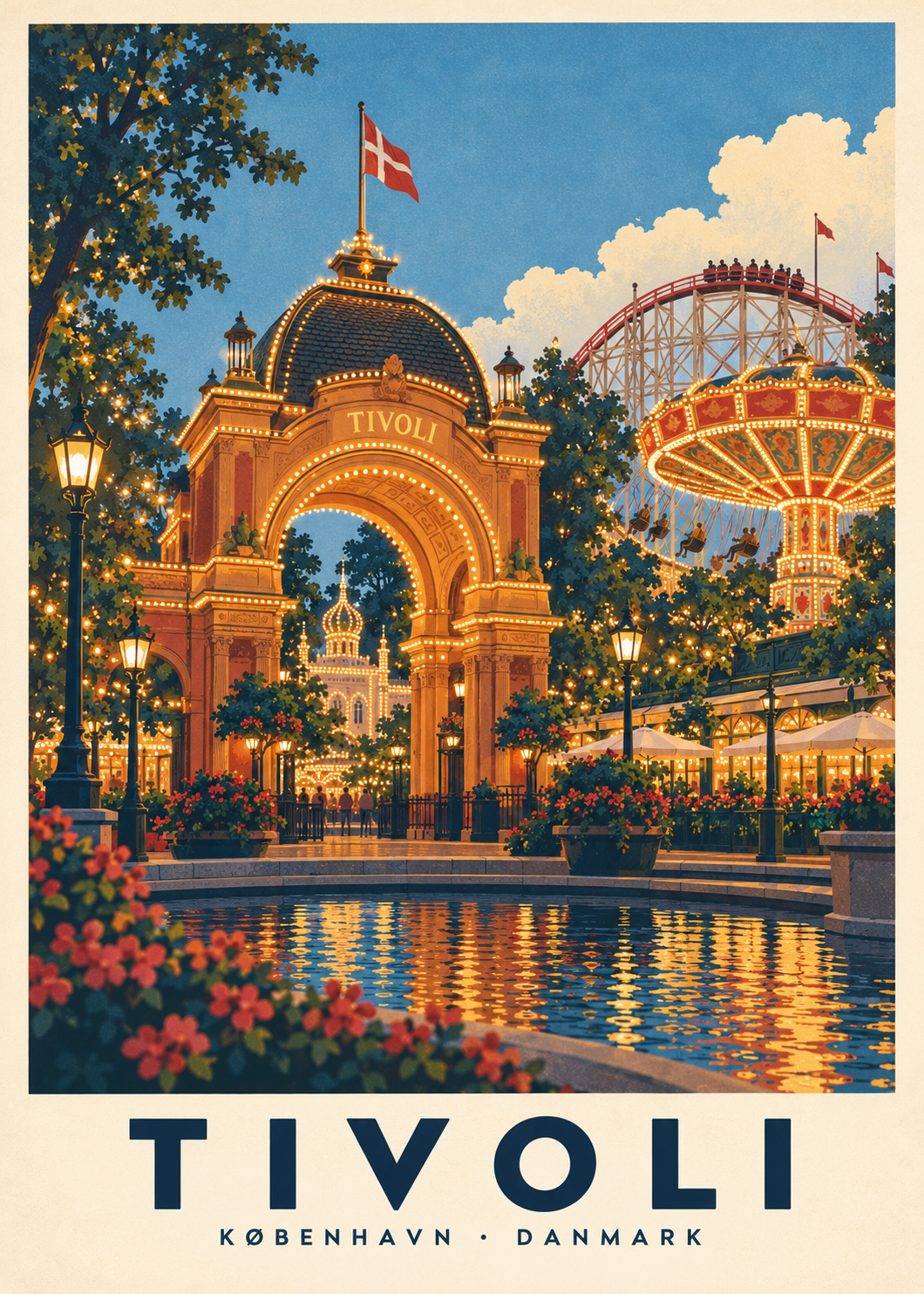 Tivoli, poster fra Kanva, rent motiv i 5:7