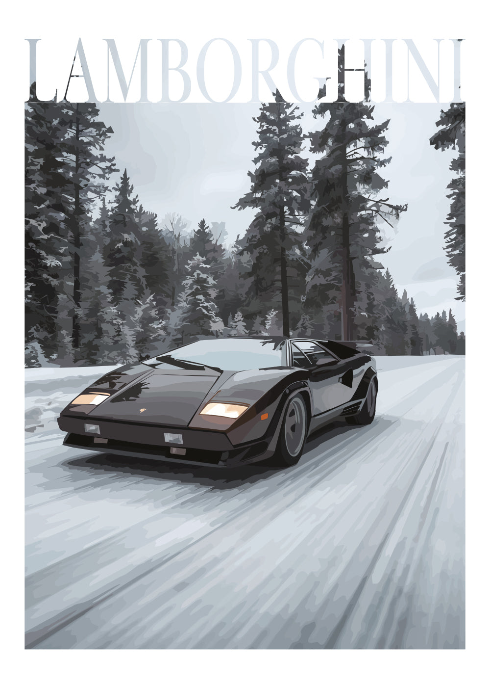 "Winter Lamborghini No.3" Poster