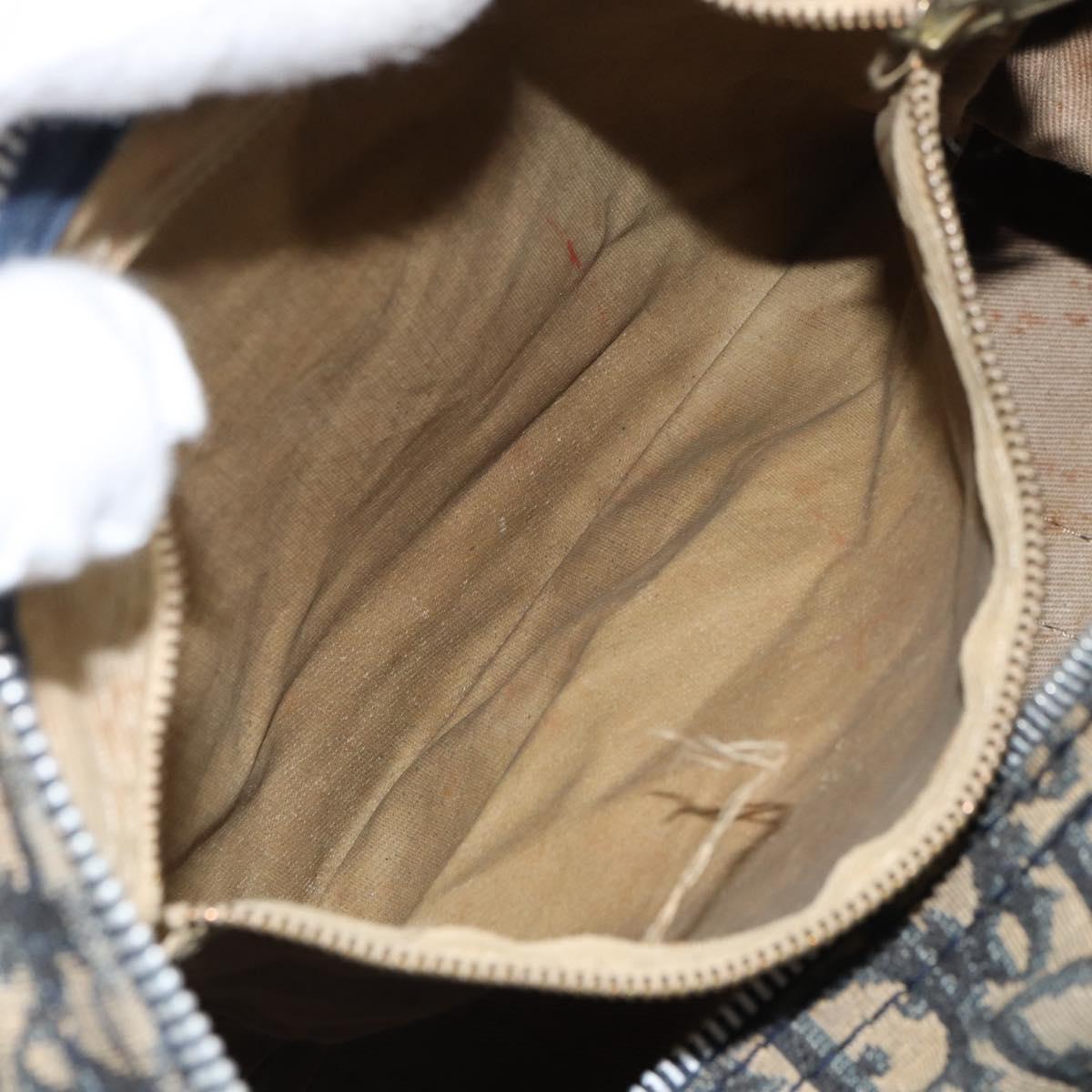 Trotter Canvas Boston Bag Navy Silver