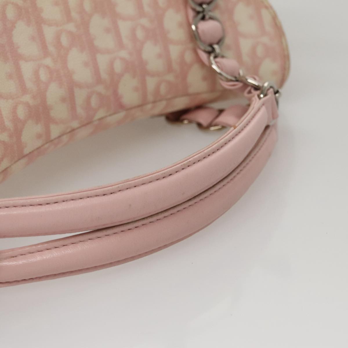 Trotter Canvas Romantic Hand Bag PVC Pink Silver