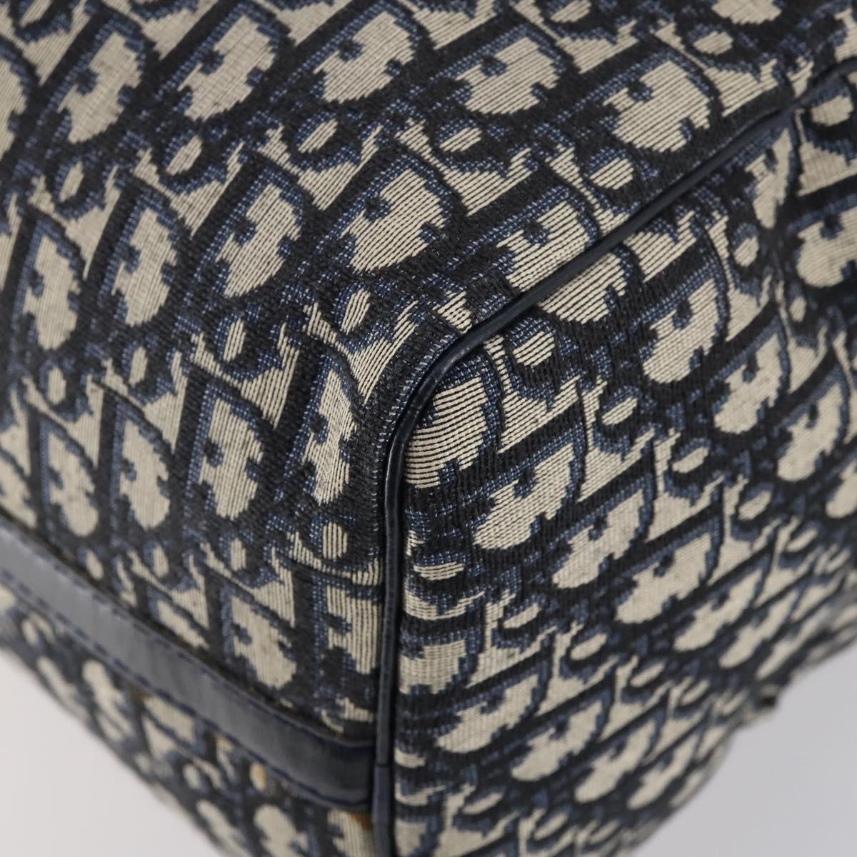 Trotter Canvas Boston Bag Navy Silver