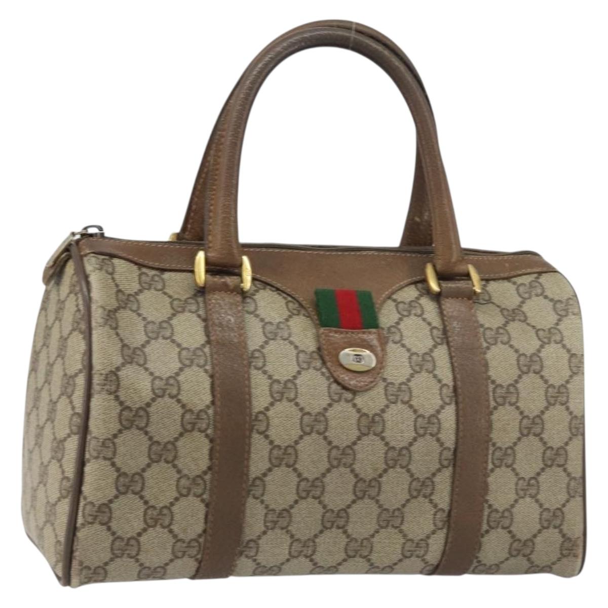 GG Supreme Sherry Line Hand Bag PVC Beige Gold