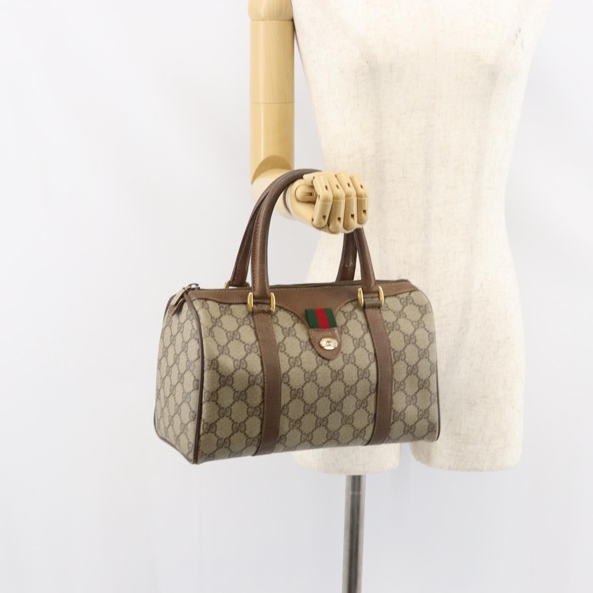 GG Supreme Sherry Line Hand Bag PVC Beige Gold