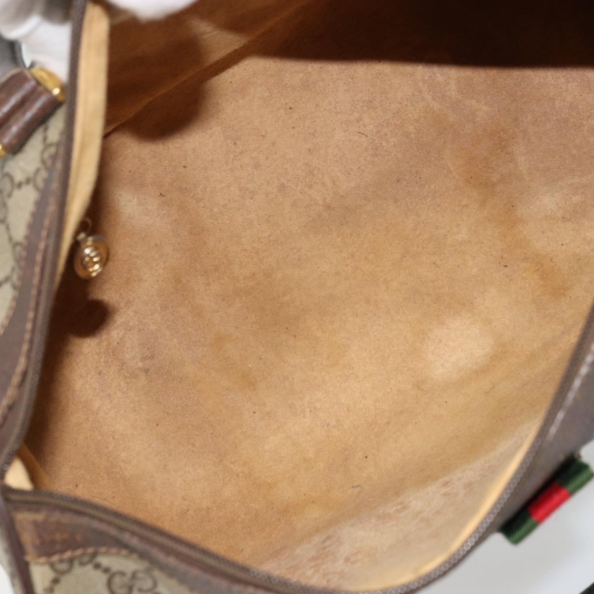 GG Supreme Web Sherry Line Hand Bag PVC Beige Gold
