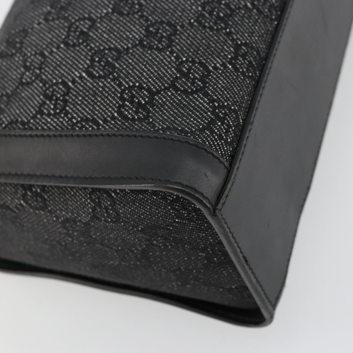 GG Canvas Shoulder Bag Black Gold