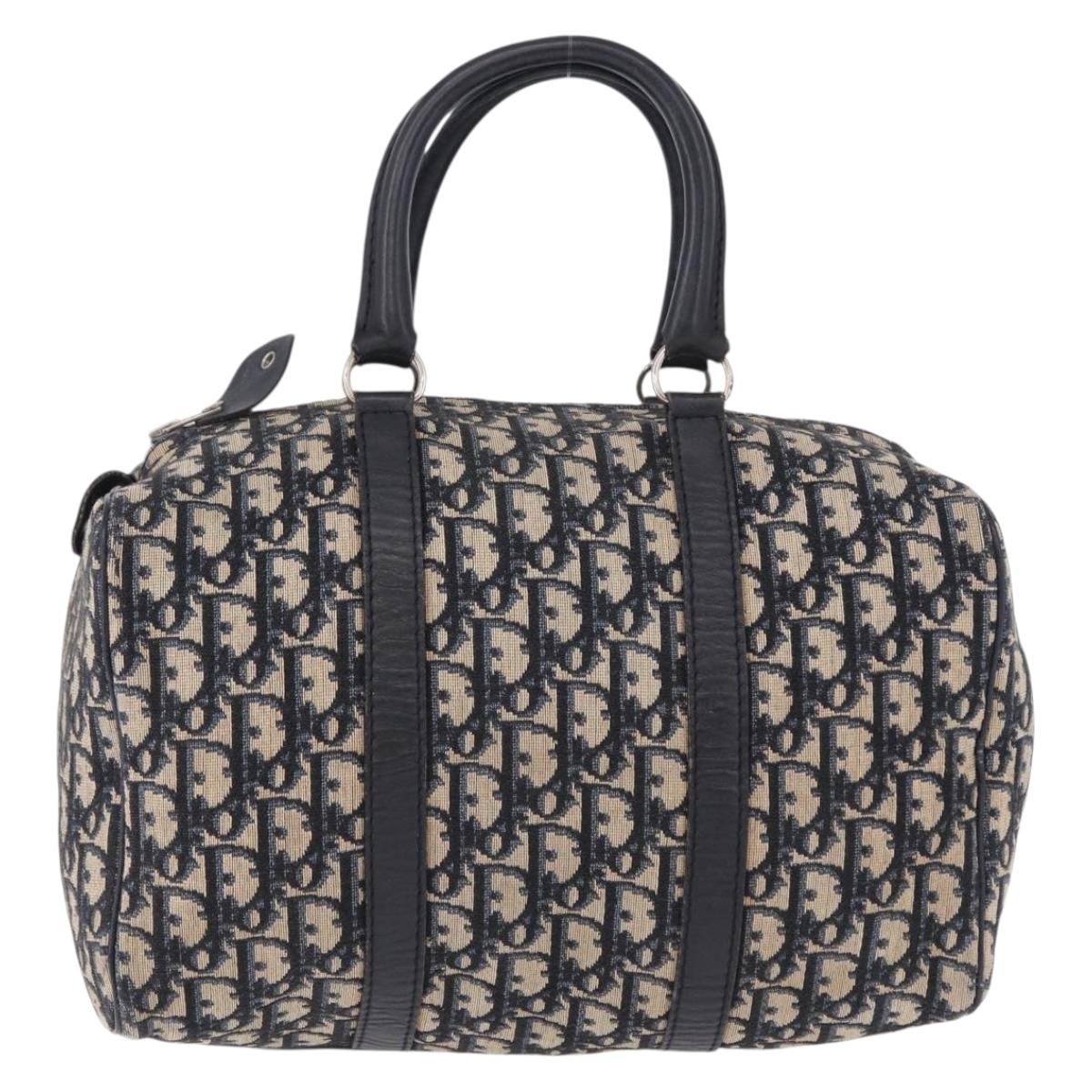 Trotter Canvas Boston Bag Navy Silver