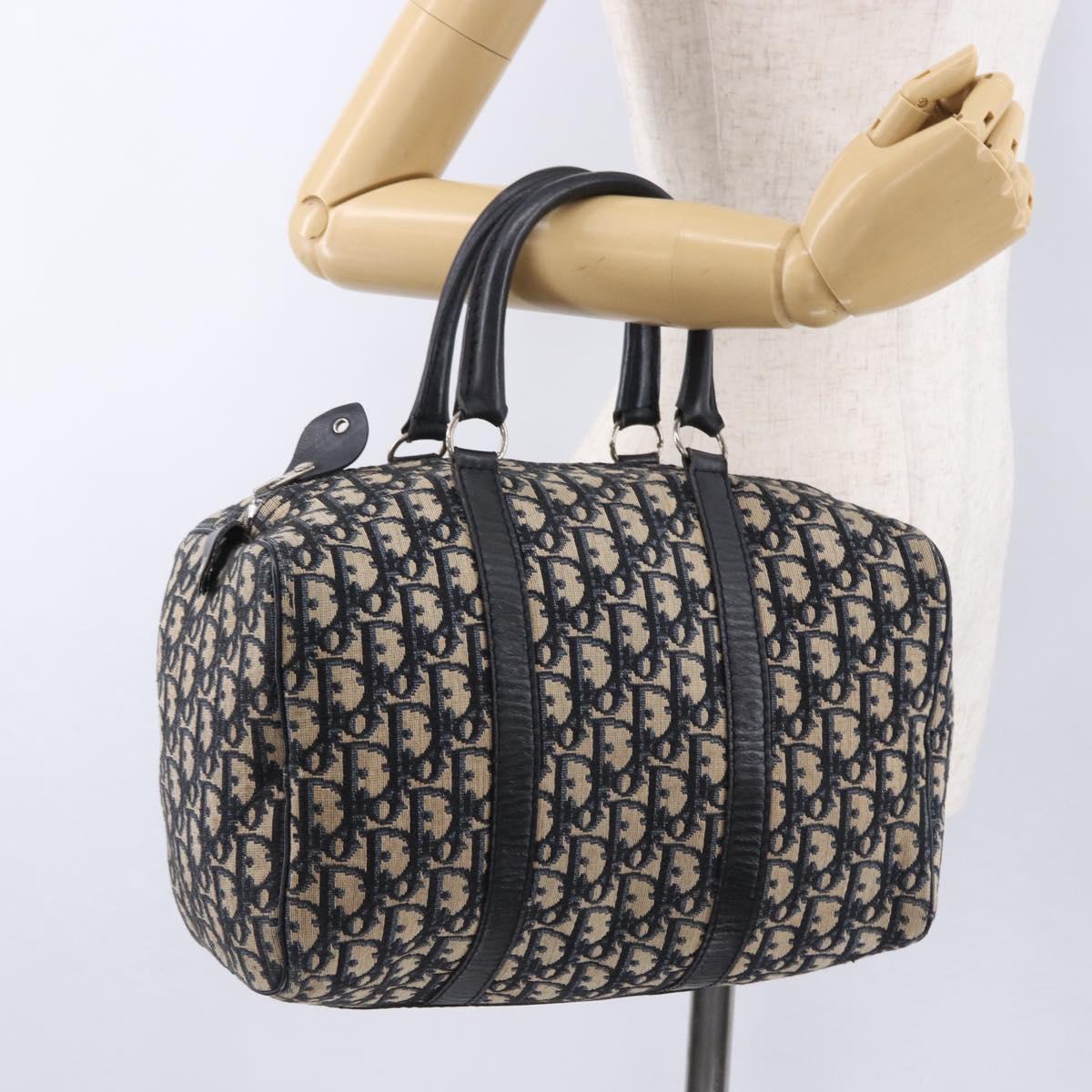 Trotter Canvas Boston Bag Navy Silver
