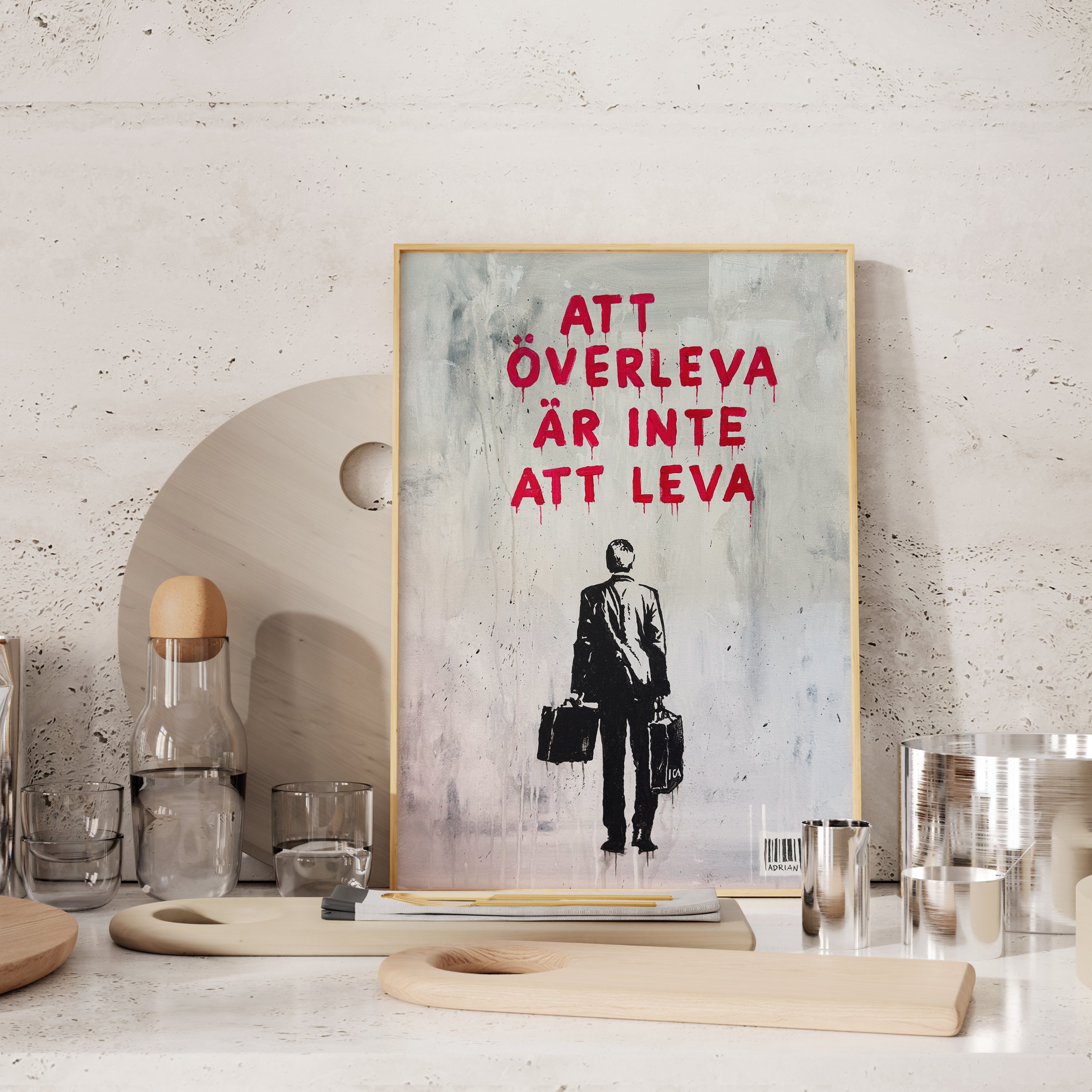 Handla Adrian Florén "Att överleva är inte att leva" Poster online | Smidigt och enkelt på nätet - Merchsweden |