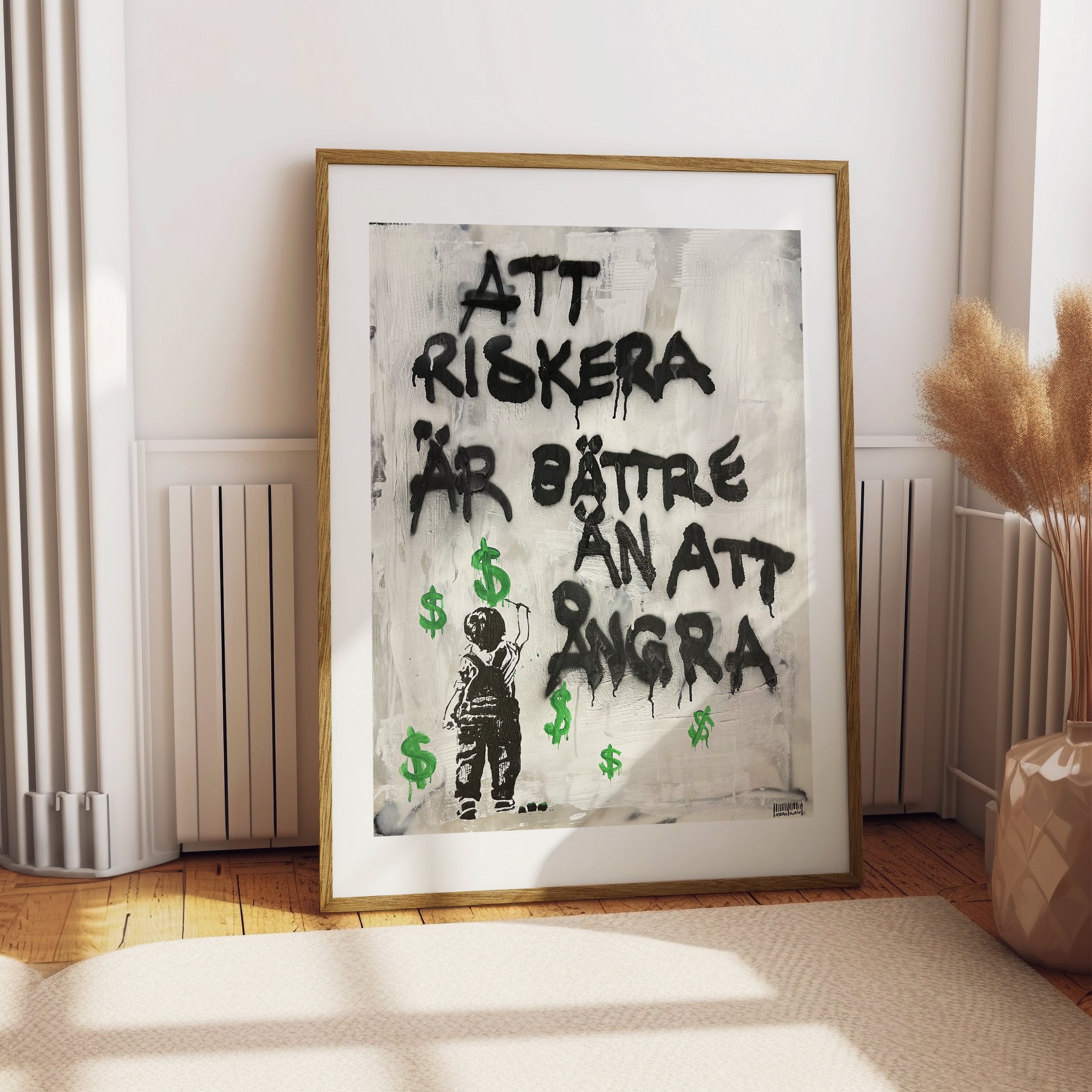 Handla Adrian Florén "Att riskera är bättre än att ångra" Poster online | Smidigt och enkelt på nätet - Merchsweden |