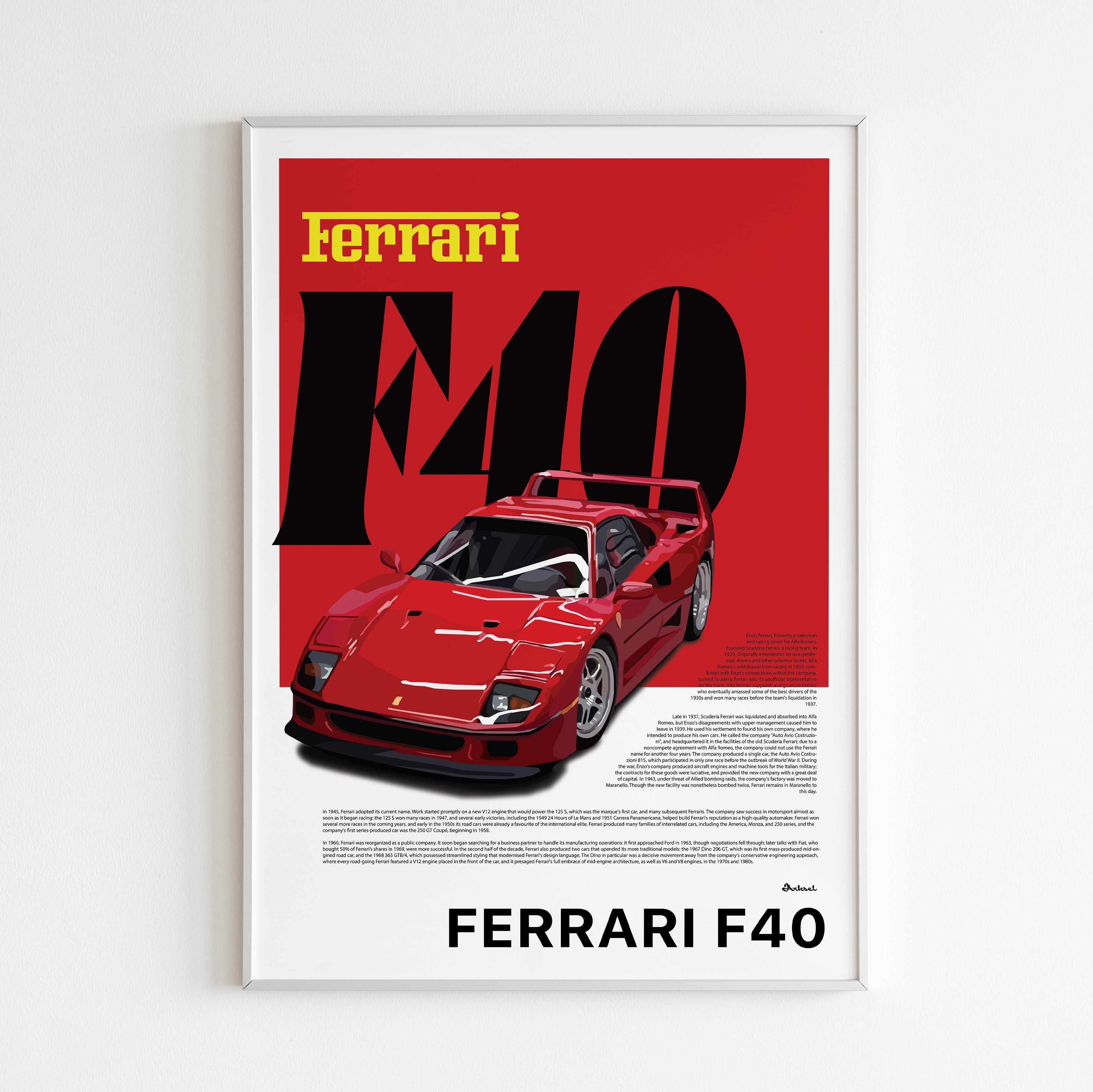 Handla Arksel Ferrari F40 Poster online | Smidigt och enkelt på nätet - Merchsweden |