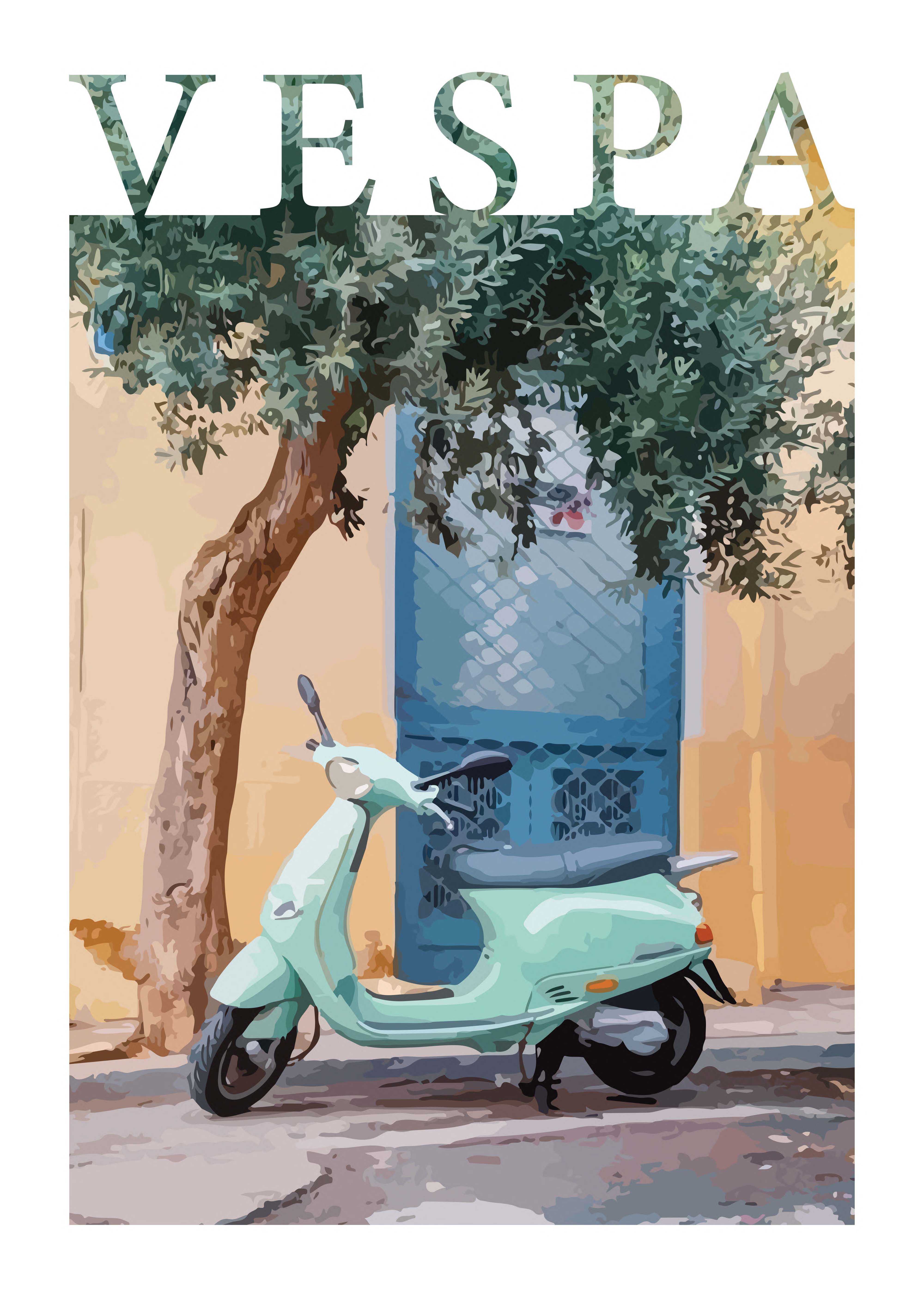 Handla Kanva "Piaggio Vespa" No.4" Poster online | Smidigt och enkelt på nätet - Merchsweden |