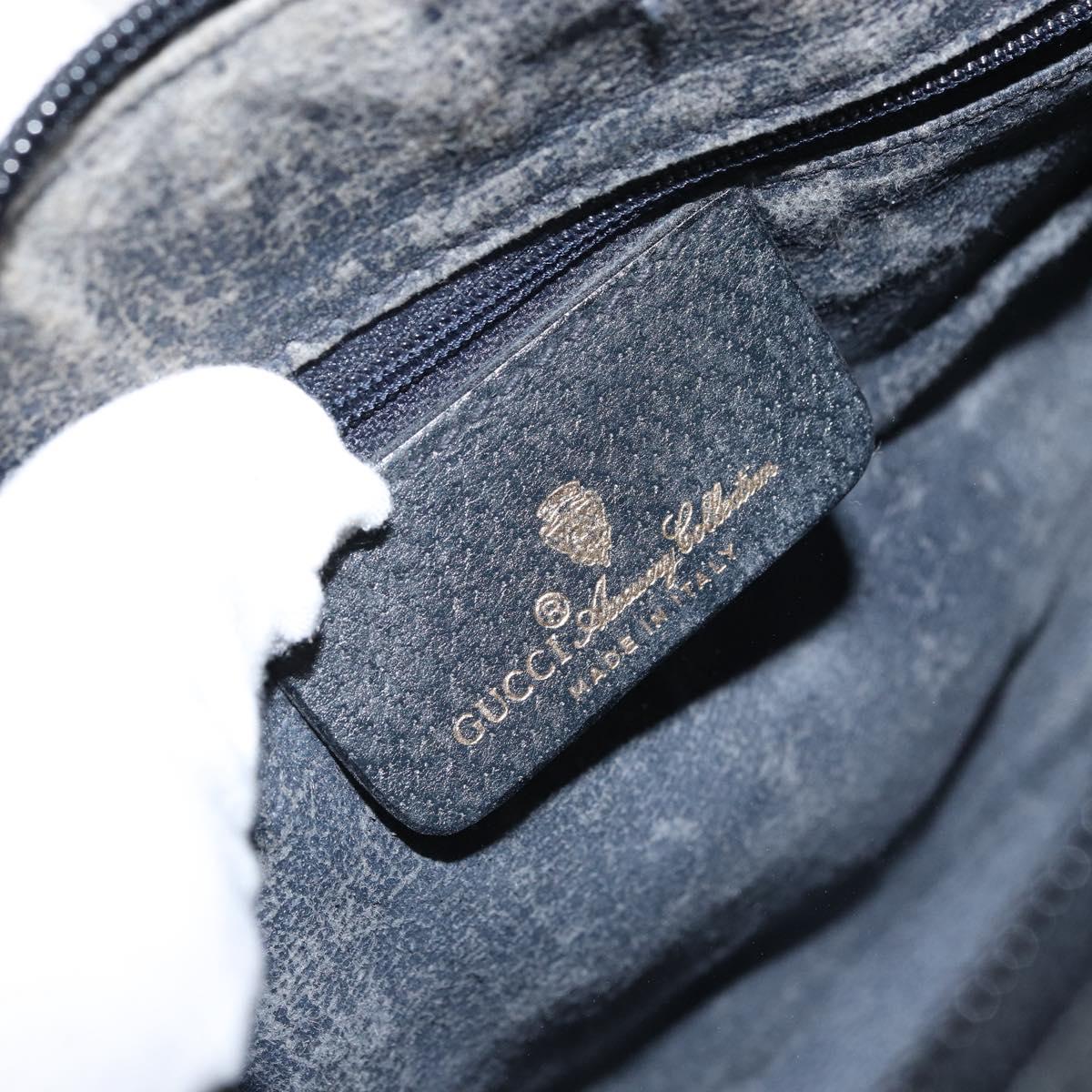 GG Supreme Sherry Line Hand Bag PVC Navy Gold Red