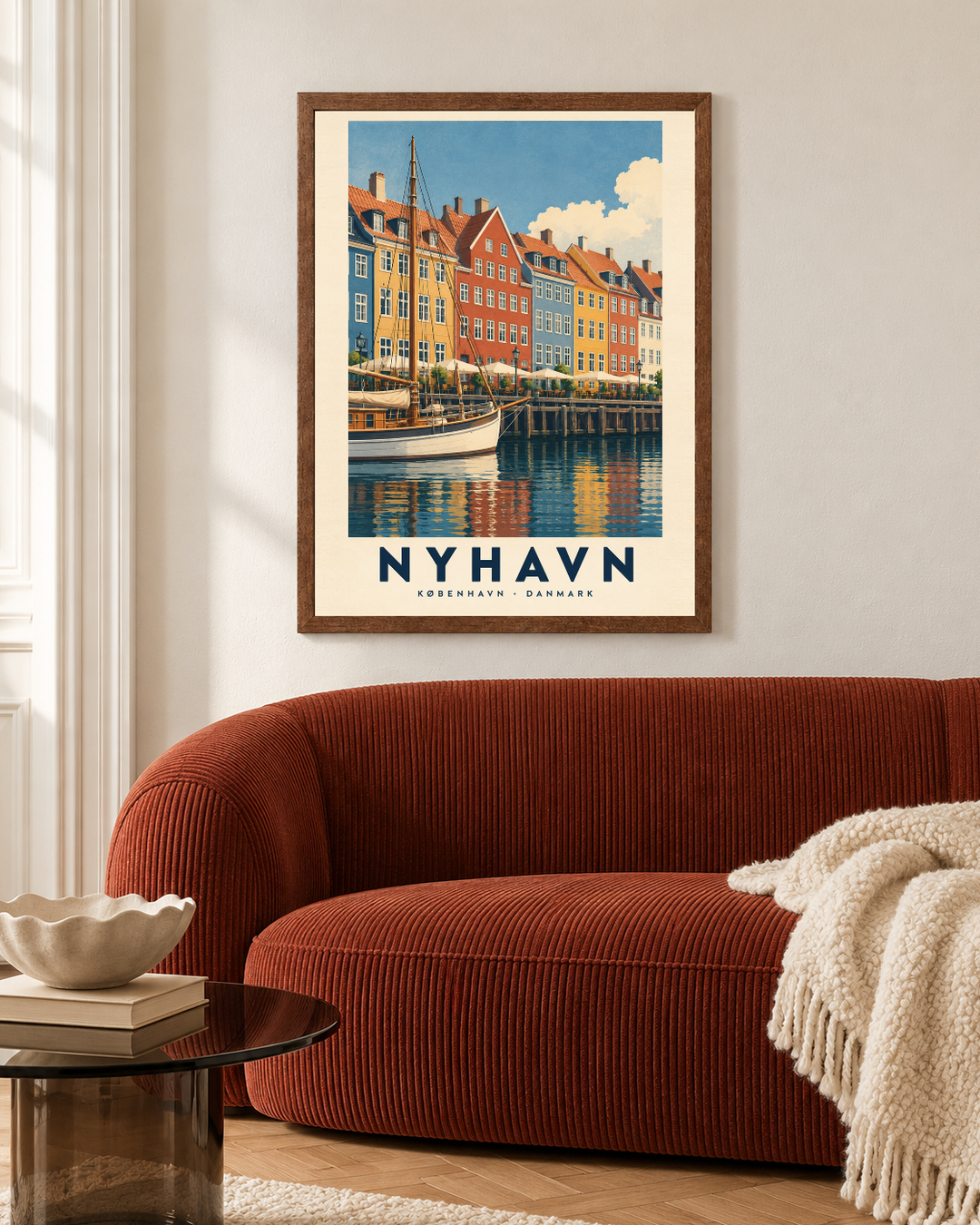 Nyhavn, poster fra Kanva i indrettet rum 2. Ramme sælges separat.