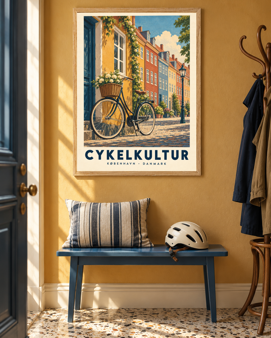 Cykelkultur, poster fra Kanva i indrettet rum 1. Ramme sælges separat.
