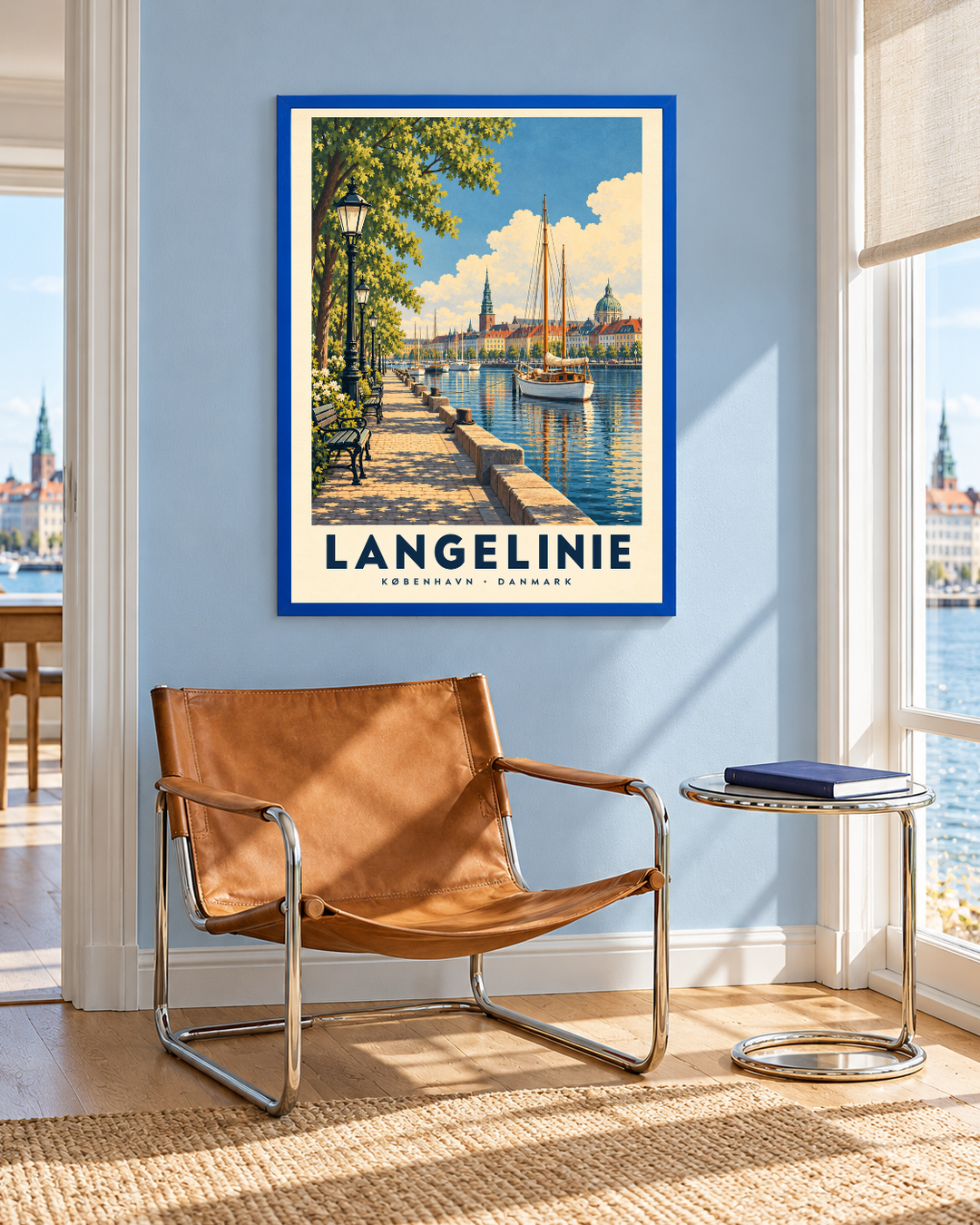Langelinie, poster fra Kanva i indrettet rum 1. Ramme sælges separat.