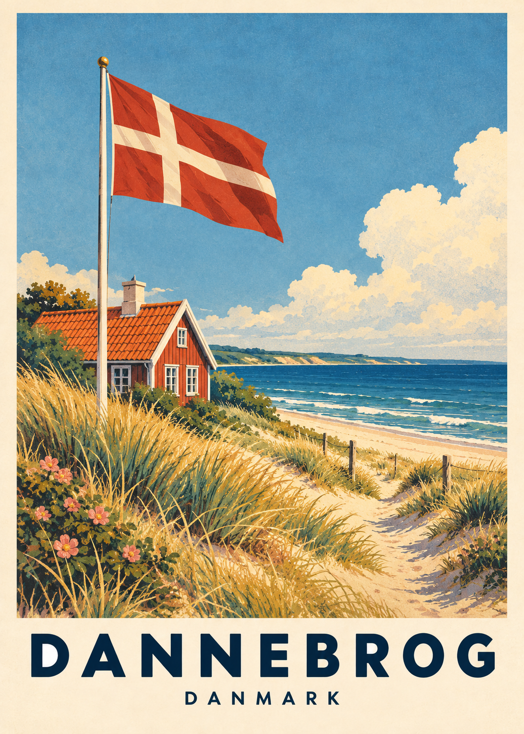 Dannebrog, poster fra Kanva, rent motiv i 5:7