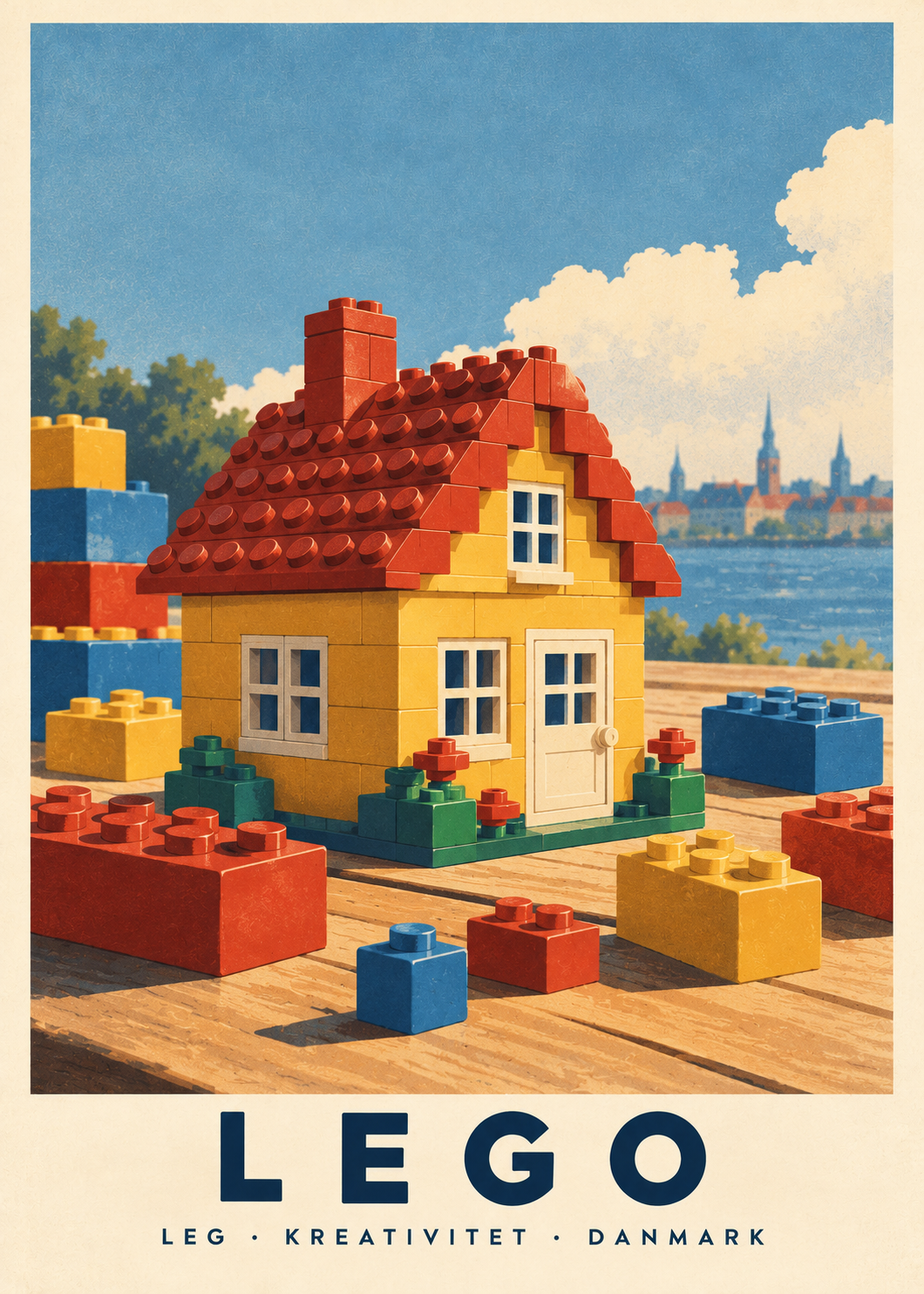 LEGO, poster fra Kanva, rent motiv i 5:7