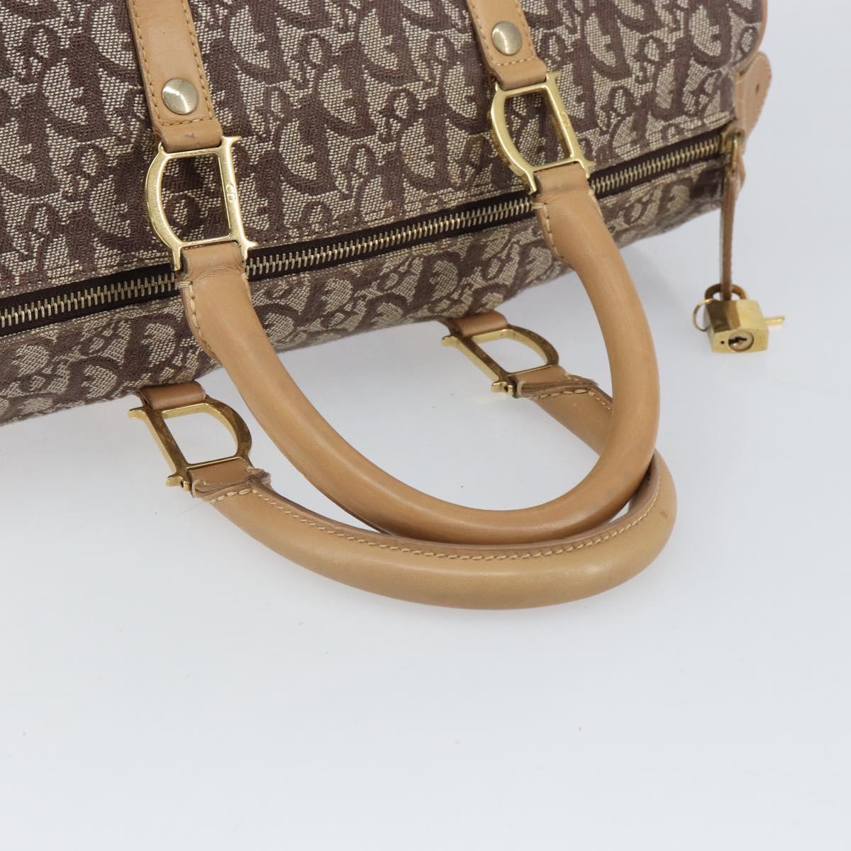 Trotter Canvas Boston Bag Brown Gold