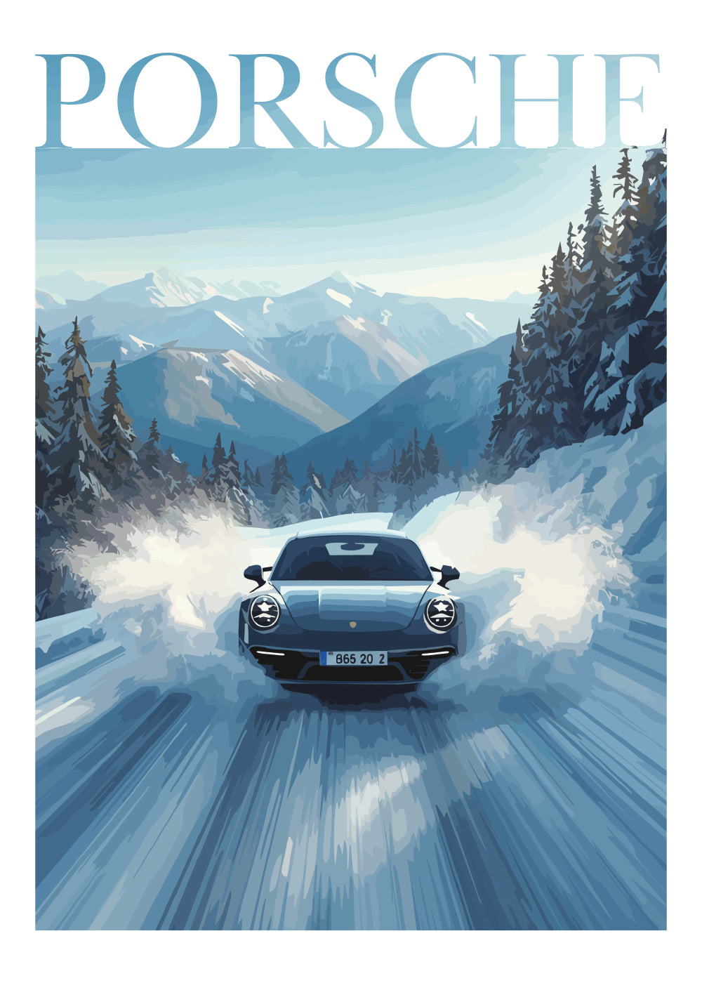 "Winter Porsche No.1" Poster